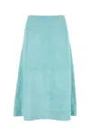 Bottega Veneta Skirt Suede Light Blue In Blue
