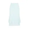 Bottega Veneta Cotton Midi Skirt For Women – Ss24 Collection In Blue