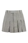 Bottega Veneta Burgundy Leather Mini Skirt In Brown