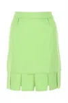 Bottega Veneta Pastel Green Stretch Viscose Miniskirt In Green