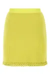 Bottega Veneta Chenille Twisted Mesh Skirt In Green