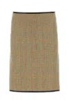 Bottega Veneta Prince Of Wales Wool Skirt In Multicolor