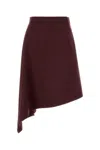 Bottega Veneta Tailored Wool Midi Skirt In Purple