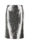 Bottega Veneta Intrecciato Lamb Leather Metallic Skirt In Silver