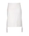 Bottega Veneta Leather Skirt With Tassel And Side Split In White