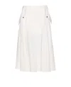 Bottega Veneta Pleated Fluid Viscose Twill Midi Skirt In White
