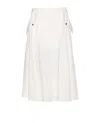 Bottega Veneta Pleated Fluid Viscose Twill Midi Skirt In White