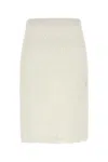 Bottega Veneta Lace Overlay Skirt Elastic Waistband In White