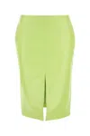 Bottega Veneta Shearling Knee-length Skirt With Front Slit In Yellow