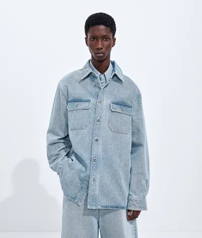 Bottega Veneta Bottega  Veneta Sky Bleached Denim Overshirt In Blue