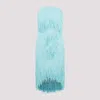 Bottega Veneta Sky Blue Fringed Midi Dress In Sky Blue