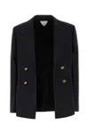 Bottega Veneta Double-breasted Twill Jacket In Black