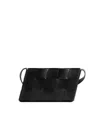 Bottega Veneta Sleek Black Woven Buckle Belt For Men In Black