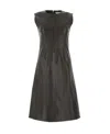 Bottega Veneta Women Dark Brown Nappa Leather Dress