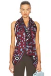 Bottega Veneta Fish Print Asymmetric Silk Twill Halter Top