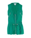 Bottega Veneta Sleeveless Drawstring-waist Blouse In Green