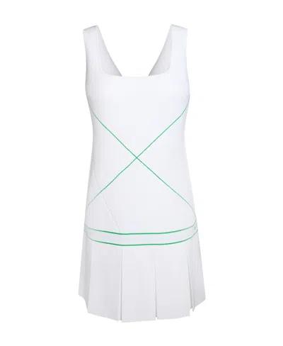 BOTTEGA VENETA BOTTEGA VENETA LOGO EMBROIDERED SLEEVELESS TENNIS DRESS