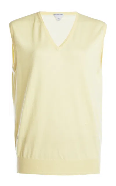 Bottega Veneta Sleeveless Knit Cashmere Top In Daffodil