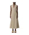 Bottega Veneta Open-back Compact Cotton Dress In Gray