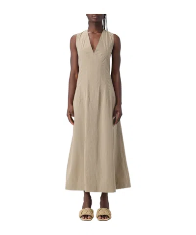 BOTTEGA VENETA BOTTEGA VENETA V-NECK SLEEVELESS MIDI DRESS