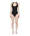 Bottega Veneta Nylon One-piece Swimsuit In Black