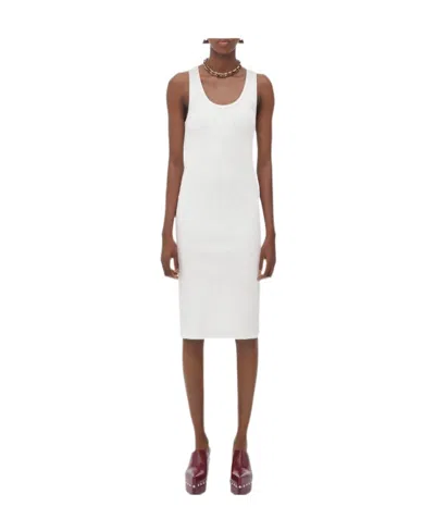 Bottega Veneta Sleeveless Scoop-neck Dress In White