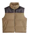 Bottega Veneta Mens Liana Padded High-neck Cotton-down And Leather Gilet In Brown