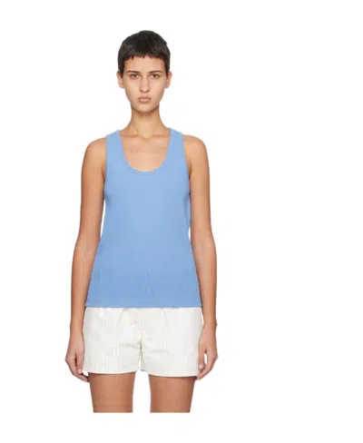 Bottega Veneta Sleeveless Vest With Round Neck In Blue