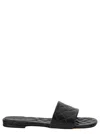Bottega Veneta Quilted Leather Flat Slide Sandals In Black