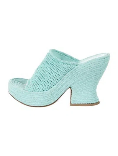 Pre-owned Bottega Veneta Slides In Blue