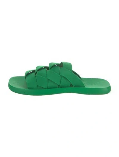 Pre-owned Bottega Veneta Slides In Green