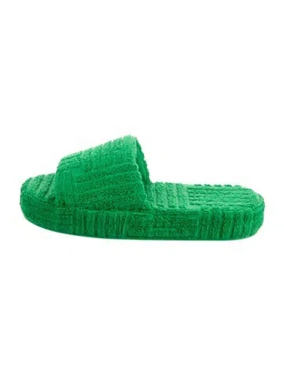 Pre-owned Bottega Veneta Slides In Green