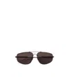 Bottega Veneta Slim Aviator Sunglasses In Black