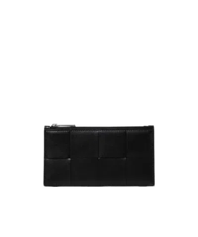 Bottega Veneta Slim Cassette Long Wallet In Black