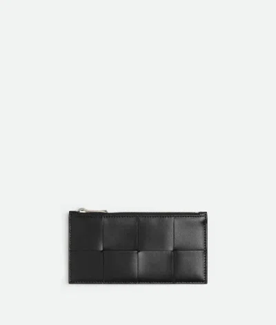 Bottega Veneta Slim Cassette Long Wallet In Black