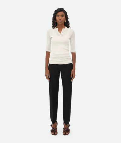 Bottega Veneta Slim Fit Light Cotton Top In White