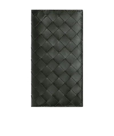 Bottega Veneta Slim Intrecciato Long Wallet In Green