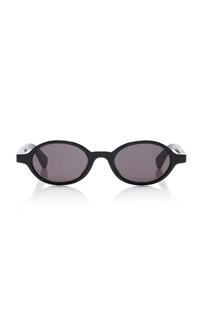 Bottega Veneta Slim Ribbon Acetate Sunglasses In Purple
