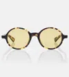 Bottega Veneta Round-frame Acetate Sunglasses In Brown
