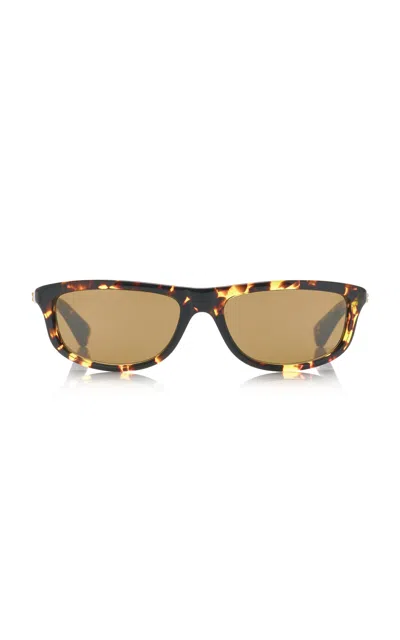 Bottega Veneta Slim Square-frame Tortoiseshell Acetate Sunglasses In Brown