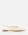 Bottega Veneta Sofia Leather Slingback Point-toe Flats In White