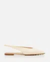 Bottega Veneta Sofia Leather Slingback Point-toe Flats In White