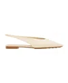 Bottega Veneta Sofia Slingback Ballet Pumps In Shiny Calfskin Leather In White