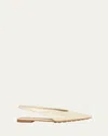 Bottega Veneta Sofia Leather Slingback Point-toe Flats In Sea Salt