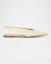 Bottega Veneta Sofia Leather Slingback Point-toe Flats In Sea Salt