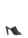 Bottega Veneta High Heel Leather Mule Sandals Black In Black