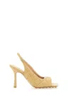 Bottega Veneta Padded Slingback Sandals With Quilted Texture And Stiletto Heel In Beige