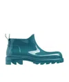 Bottega Veneta Blue Stride Rubber Ankle Boots In Blue
