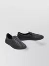 Bottega Veneta Leather Slip-on Sneakers With Intrecciato Motif In Black