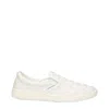 Bottega Veneta White Slip-on Sneakers With Intreccio Motif In Leather Man